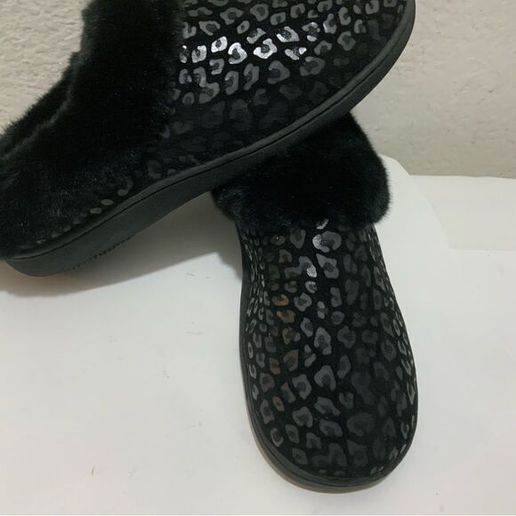 Isotoner black animal print Slippers XL (9.5-10) - Picture 4 of 10